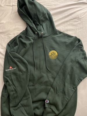 Left chest and sleeve embroidery job on champion hoodies and crewnecks