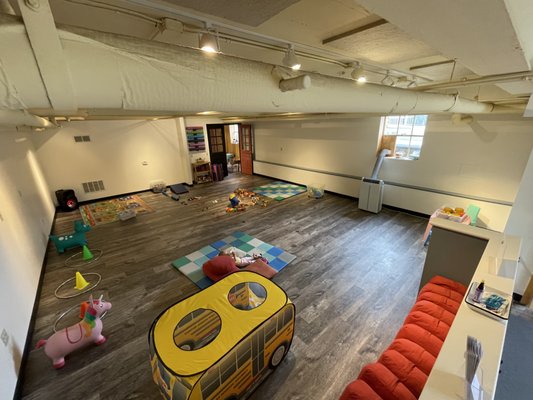 Great space for children to play! It is enclosed so kids stay in the space provided! Love it for my two kids easy to keep an eye on them!