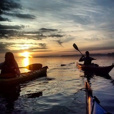 Catching the sunset at the Confluence of the Mississippi and Chippewa Rivers on the Sunset Tour.