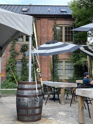 Indoor bar located in top floor of this building