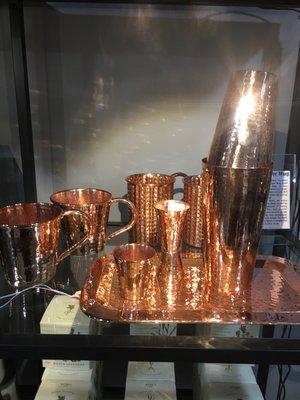 Hammered Copper Moscow Mule Mugs.