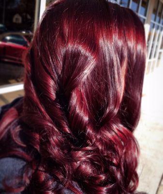 Wine inspired hair color.