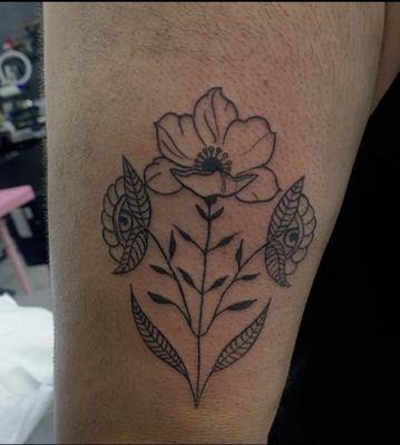 Custom flower tattoo