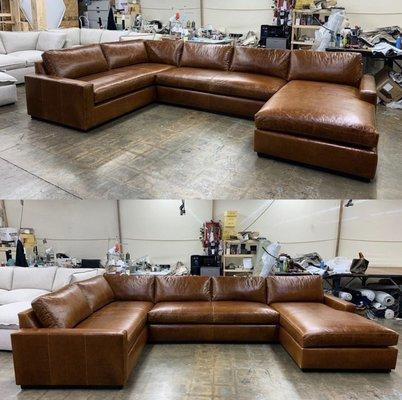 Custom Leather Sectional