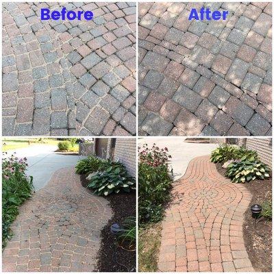 Pavers power washed out bad sand filler.