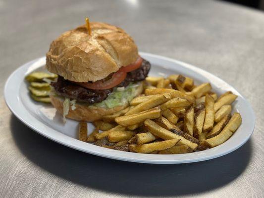 Delmonico Steak Sandwich, served with fresh-cut fries.