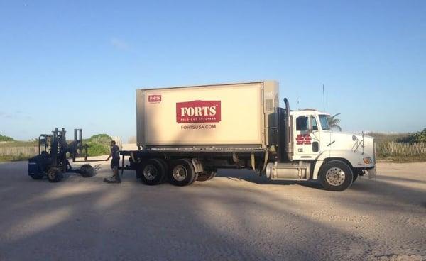 The FORTS Truck doing a delivery