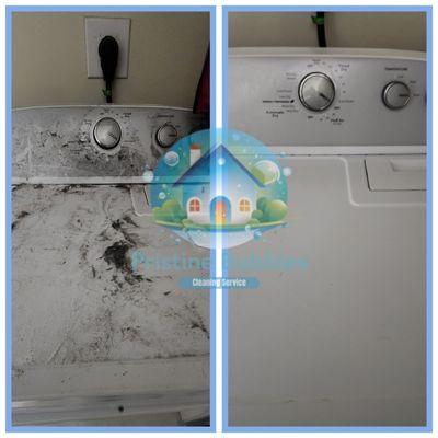 Washer/Dryer exterior clean during a Deep Clean in Spring Hill, Tennessee.