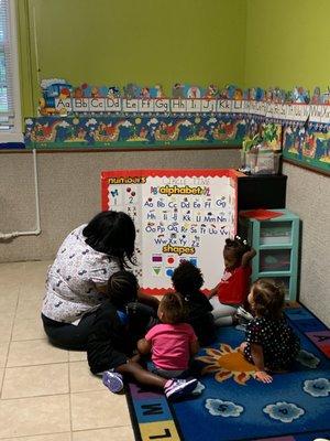 Circle time in our Toddler Classroom