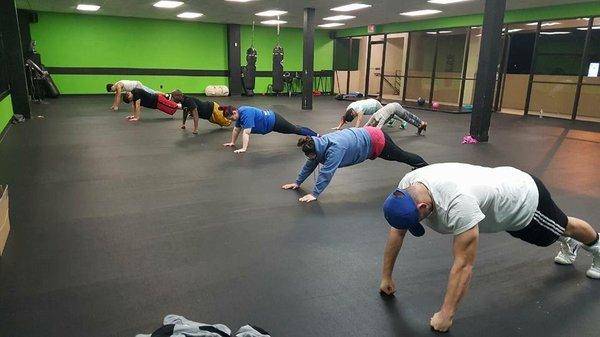 Adult class core workout