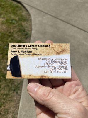 McAllister's Carpet Cleaning