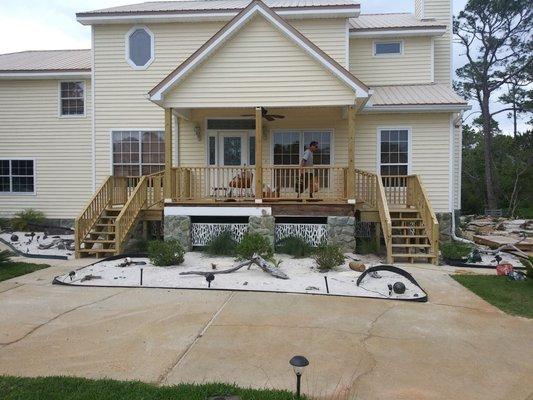 New deck install with repairs to porch