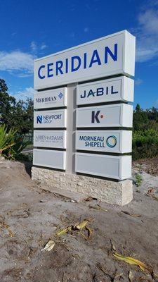 Amazing brand new Multi-tenant monument sign at Ceridian, 34th Street S. St. Petersburg!