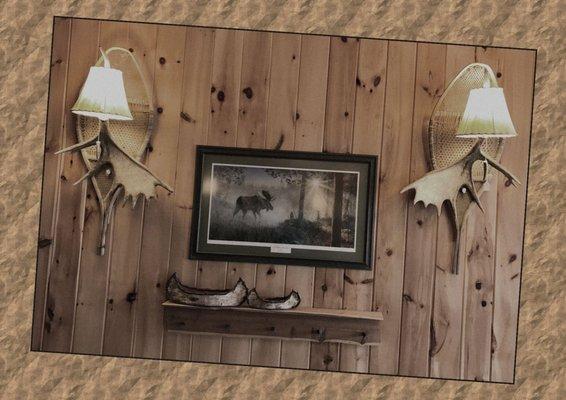 Moose Antler Snowshoe Sconces