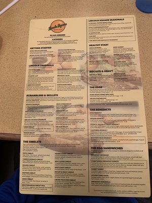 One side of menu