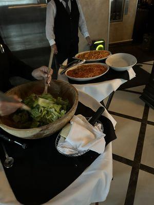 Caesar salad prepared table side