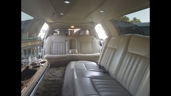 Interior of our Black stretch limousine