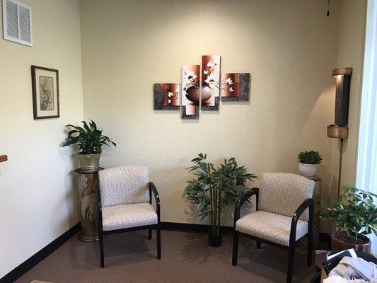 Quiet, pleasant reception area. New location: 32840 Pacific Coast Hwy., Suite B, Dana Point, CA 92629