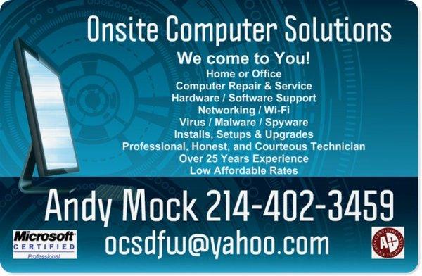 A ONSITE COMPUTER SOLUTIONS