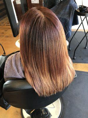 Beautiful Brazilian Blowout! End your frizz and frustration with a silky smooth keratin treatment.