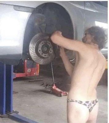 their mechanic, Robert, in action.