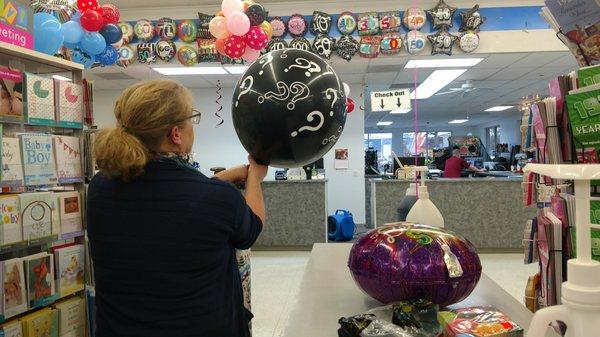 They have GIANT balloons! (this one was not even halfway filled yet in this pic and was more then 3ft. in diameter when done)