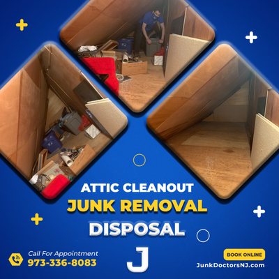 Do you have a clutter attic? Call JunkDoctors 973-336-8083 Before, During & After Attic Clean out #NJ #AtticCleanout #junkremoval