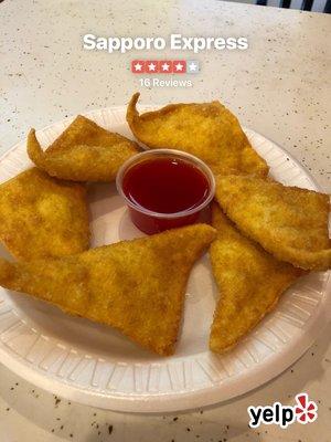 Yummy fresh crab wontons!