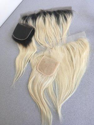 #613 and 1b/613 Russian blonde lace closures and lace frontal