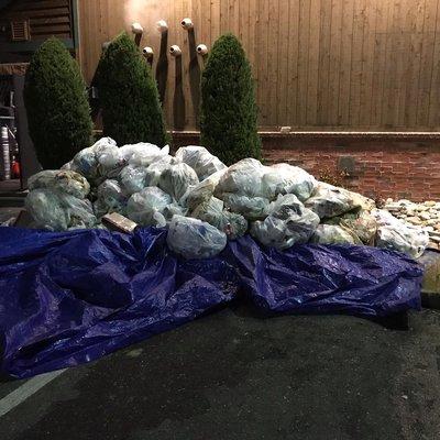 Restaurant garbage overflow removal before and after