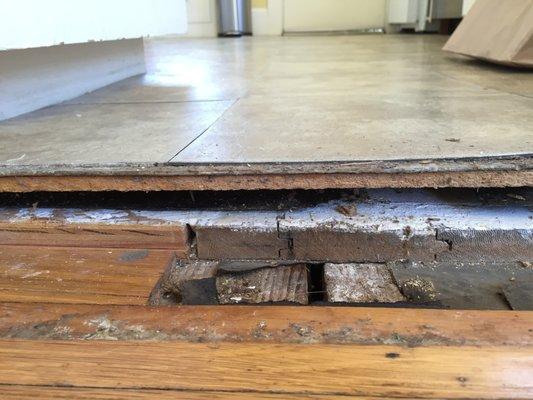 cross section of layers on top of original floor