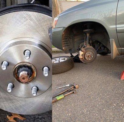 New pad and rotors on a Subaru Forester