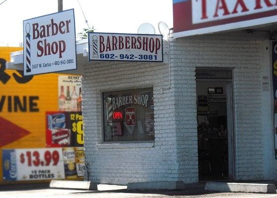 Boris' Barber Shop, on Cactus Rd. corner 35th Av.