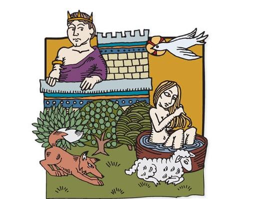 Illustration of David and Bathsheba