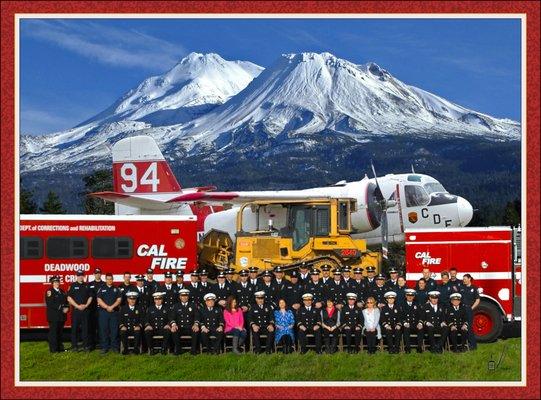 This as was all the other Cal-Fire Portraits were taken at the Siskiyou Fairgrounds. All the other elements were added in post production.