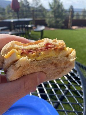 Bacon, egg, and cheese sandwich- awesome!