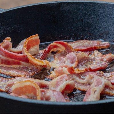 Bacon.  The "candy bar of meats" is hand-fried in our kitchen ensuring that it's crispy, savory, and cooked to perfection!