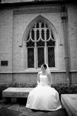 One of my bridal pics taken outside of Highland Park Methodist Church.