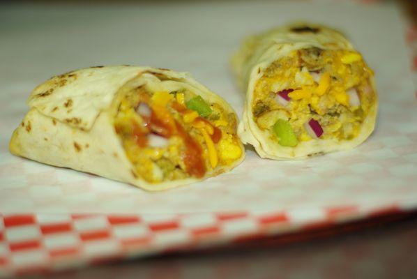 Breakfast Burritos made fresh in our kitchen every day