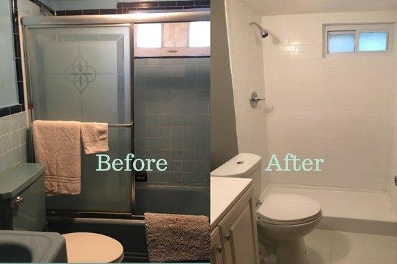 Bathroom before and after.