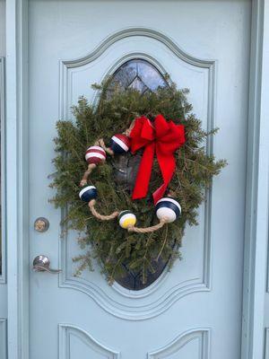 Beautiful nautical wreath from Green Spot, hung in its new home :)