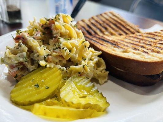 Steak Panini with Macaroni Salad