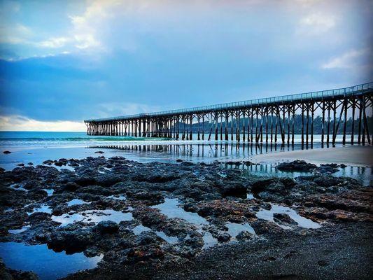 Nice views of San Simeon pier on the beach!