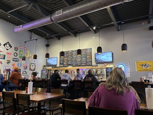 Draft menu and the bar area.