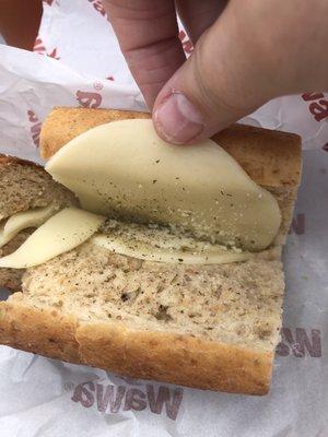 Supposed to be a veggie hoagie with provolone