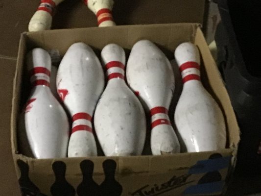 Shoutout to Boston bowl for let me take a case of bowling pins