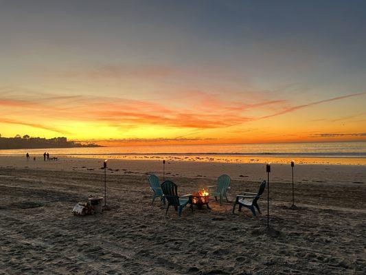 Beach Bonfire at beautiful La Jolla Shores