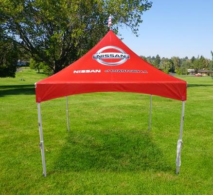 Red Frame & Cable Tent w/permanent decal graphics