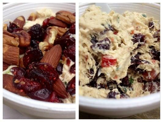 "cup o' wonder" chicken salad, before and after mixing