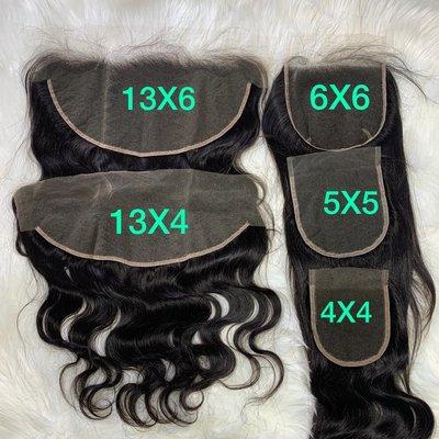 Lace Closures & Frontals in a Variety of sizes and colors!